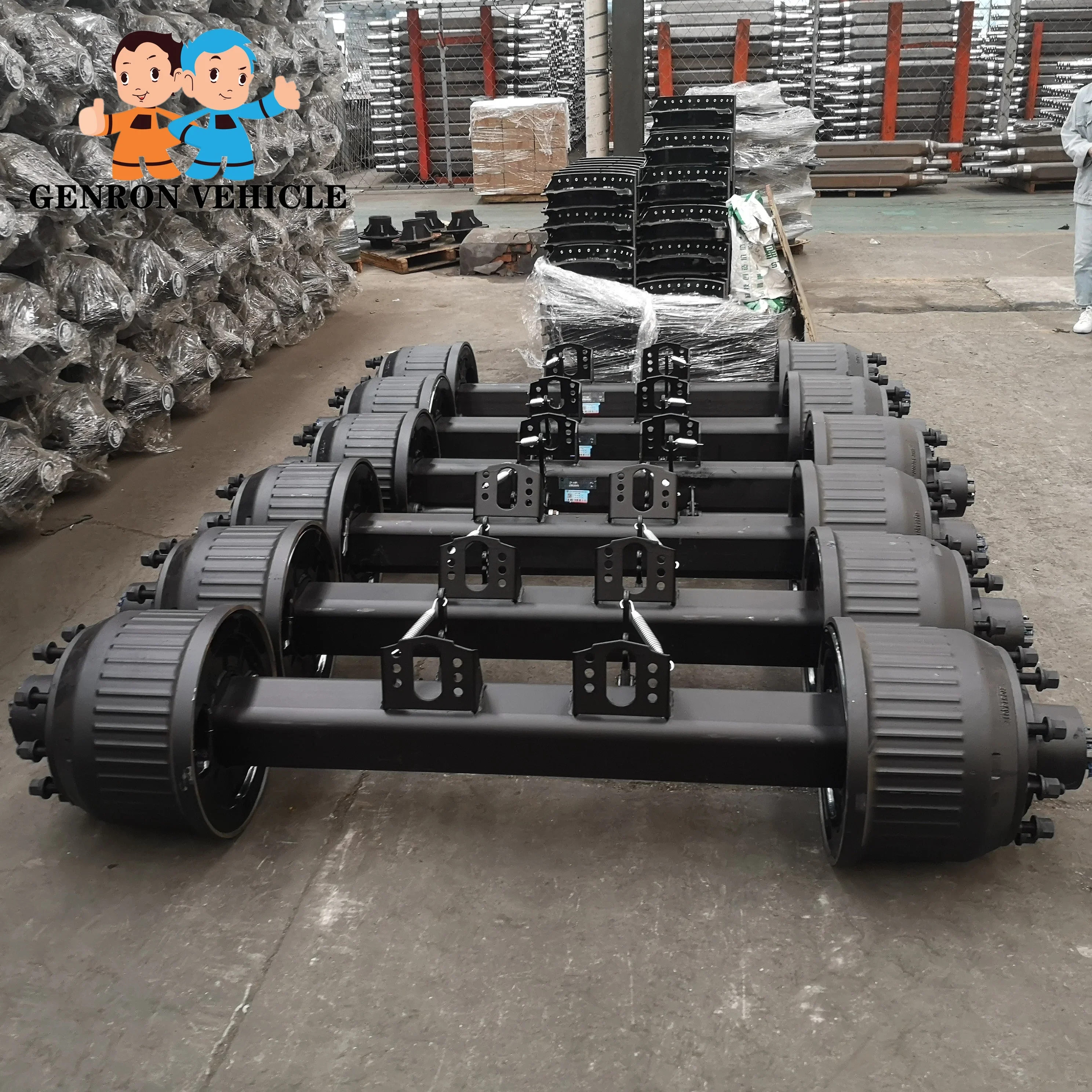 German Type Axles with Trailer Air Bag Suspension from Genron Trailer Parts Factory Used For Truck Semi Trailer