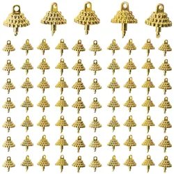 1 set Golden Christmas Ball Cap Diy Hanging Balls naments Holder Pendant Accessories Drop Charms End Caps For Tree Decorations