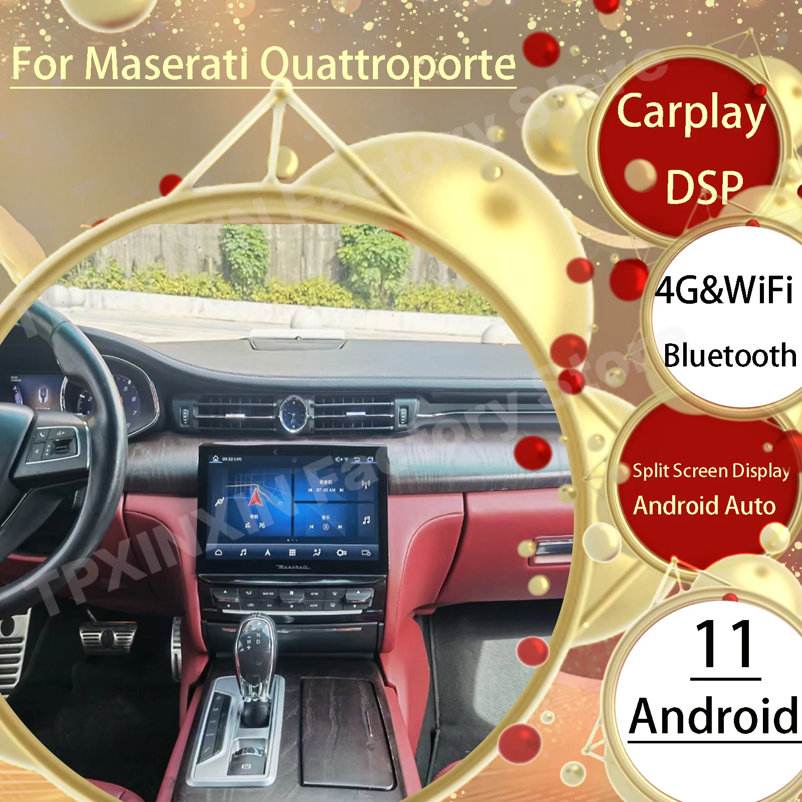 

Мультимедийный проигрыватель Android, автомагнитола, стерео для Maserati Quattroporte 2013 2014 2015 2016 2017 2018 2019-2021, головное устройство с GPS