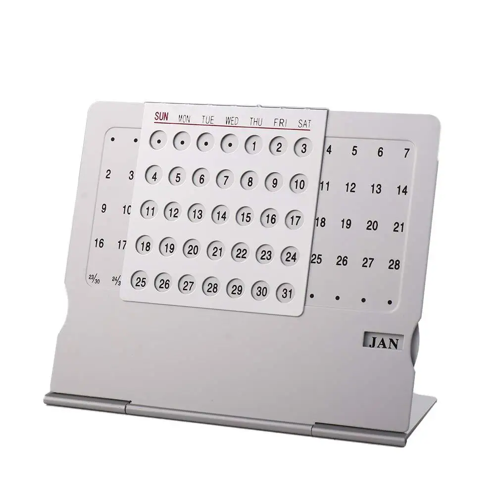 Super Unique Home English Desk Decor Office Supplies Metal Calendar 100 Years Perpetual Calendar Durable