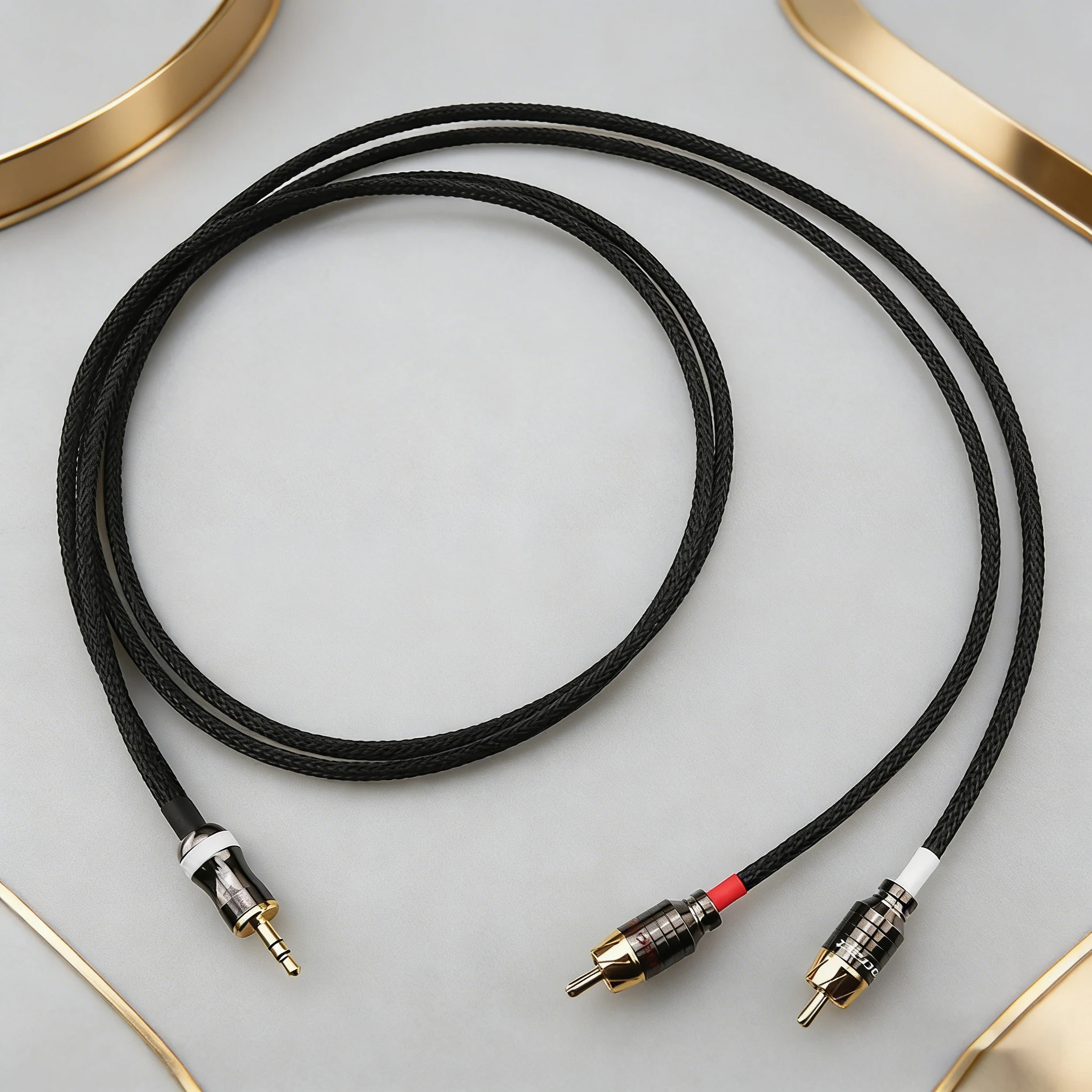 

Кабель HIFI 25 AWG 3.5mm Stereo TRS с двумя разъемами RCA для активных колонок Hivi H4 H5