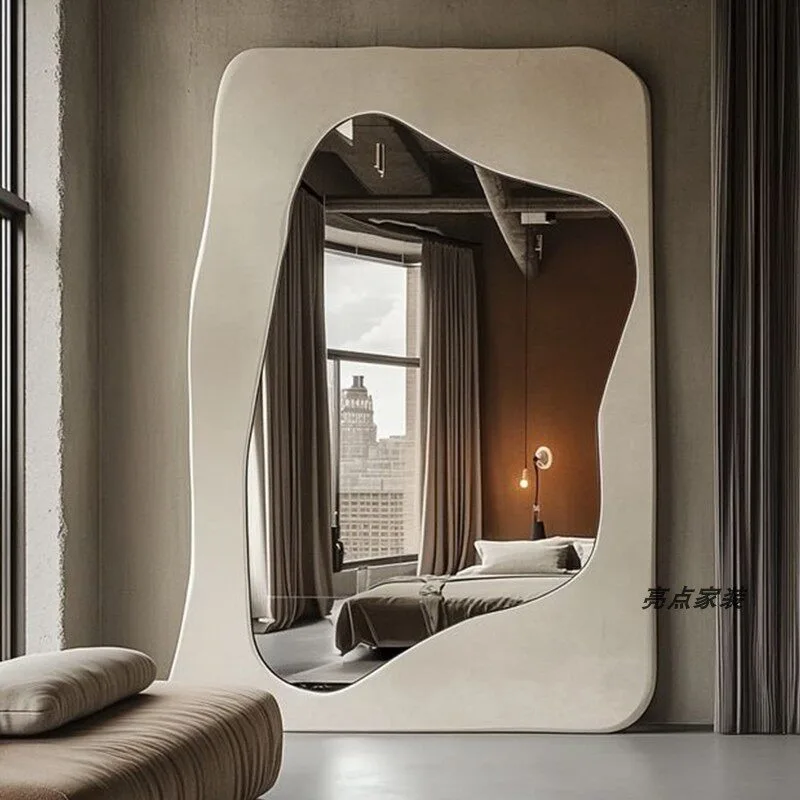 Nordic French floor-to-ceiling full-length mirror cloakroom slimming full-length mirror irregular art mirror