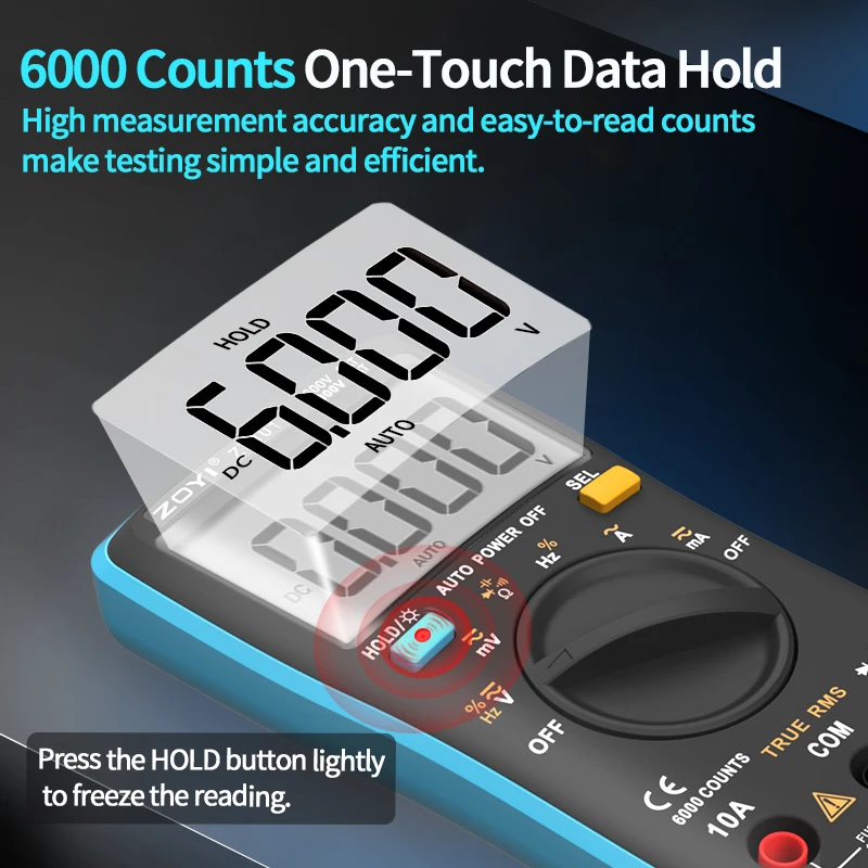 ZOYI High-Precision Auto-Ranging Digital Smart Multimeter with Anti-Burn Protection for Appliance Repair (Model ZT-101)