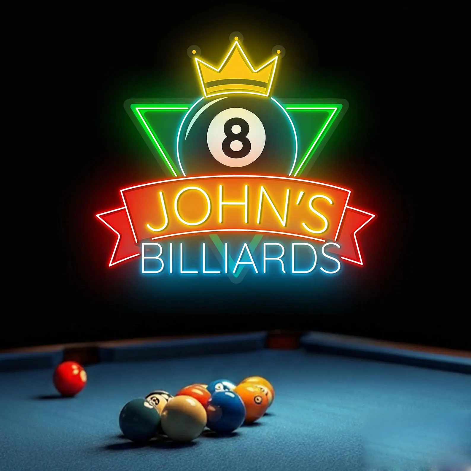 

Custom Name Billiards Neon Sign,8 Ball Pool Neon,Led Wall Art For Bar,Pub,Man Cave Decor,Billiards Lover Gift,Business Open Sign