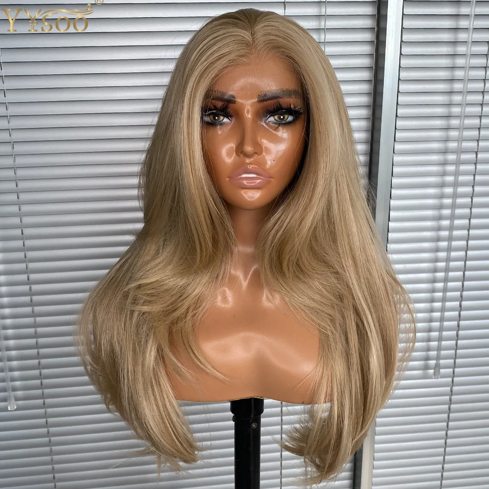 103# Honey Blonde 13x4  Straight Futura Synthetic Lace Front Wigs For Black Women with Side Bangs Glueless Daily Used Wig