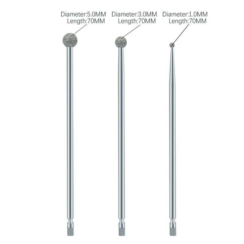 Fresa diamantata in metallo duro da 70 mm di lunghezza 1:2 chirurgia per osteotomia dentale manipolo dritto trapano a forma di palla lunga trapano per ossa in acciaio