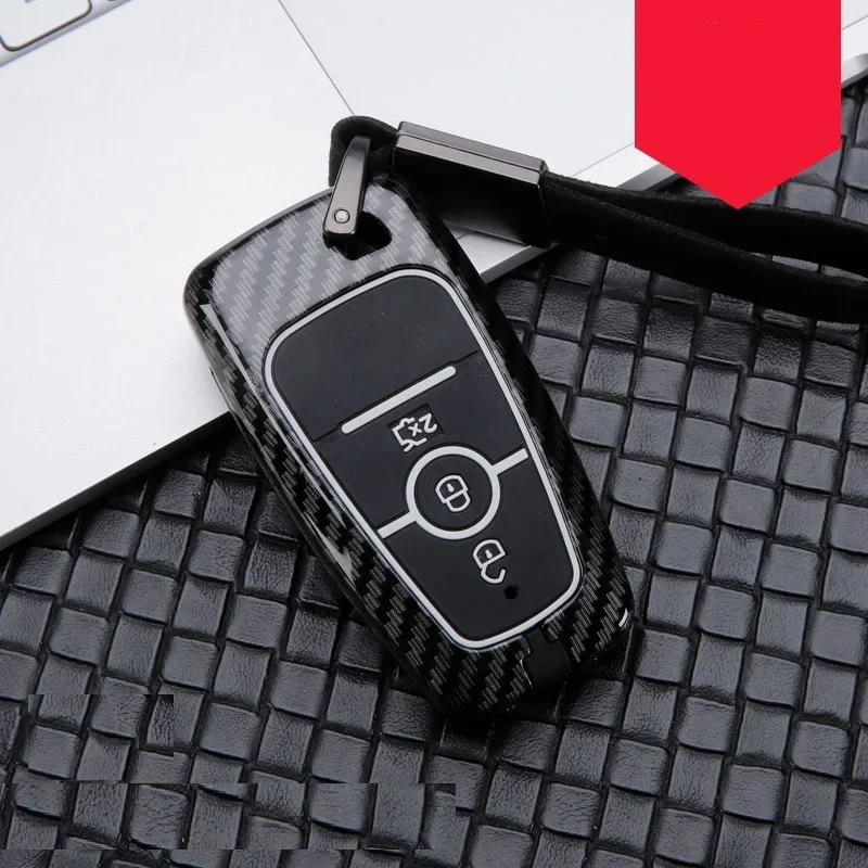 Carbon fiber Alloy+Silicone Key Case Cover For Ford Fusion Mondeo Mustang Edge Expedition EXplorer F-150 F-250 F-350 2018 2019