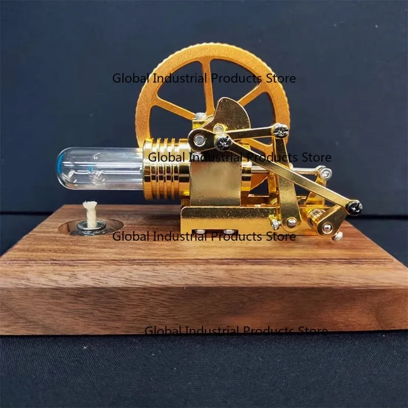 Stirling Engine ModelCoaxial Swing Arm Steam Engine Model Engine Teaching Aids Gift Ornaments Physics  Wooden Base