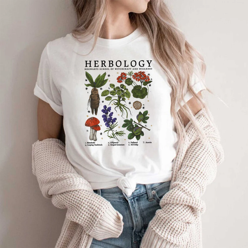 

Herbology Plants T-shirt Magic Wizard Witchcraft School Shirt Plants Botanical Herbology Tee Unisex Short Sleeve Tees Wizard Top
