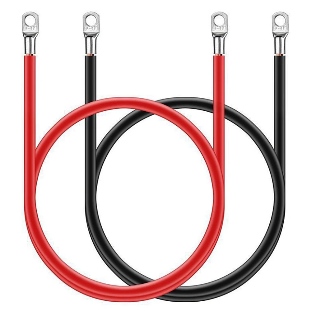 5AWG Battery Connection Cable Terminal Kit  Power Cable Black & Red Wire Pure Sine Wave Power Inverter Battery Ground Cable 2pcs