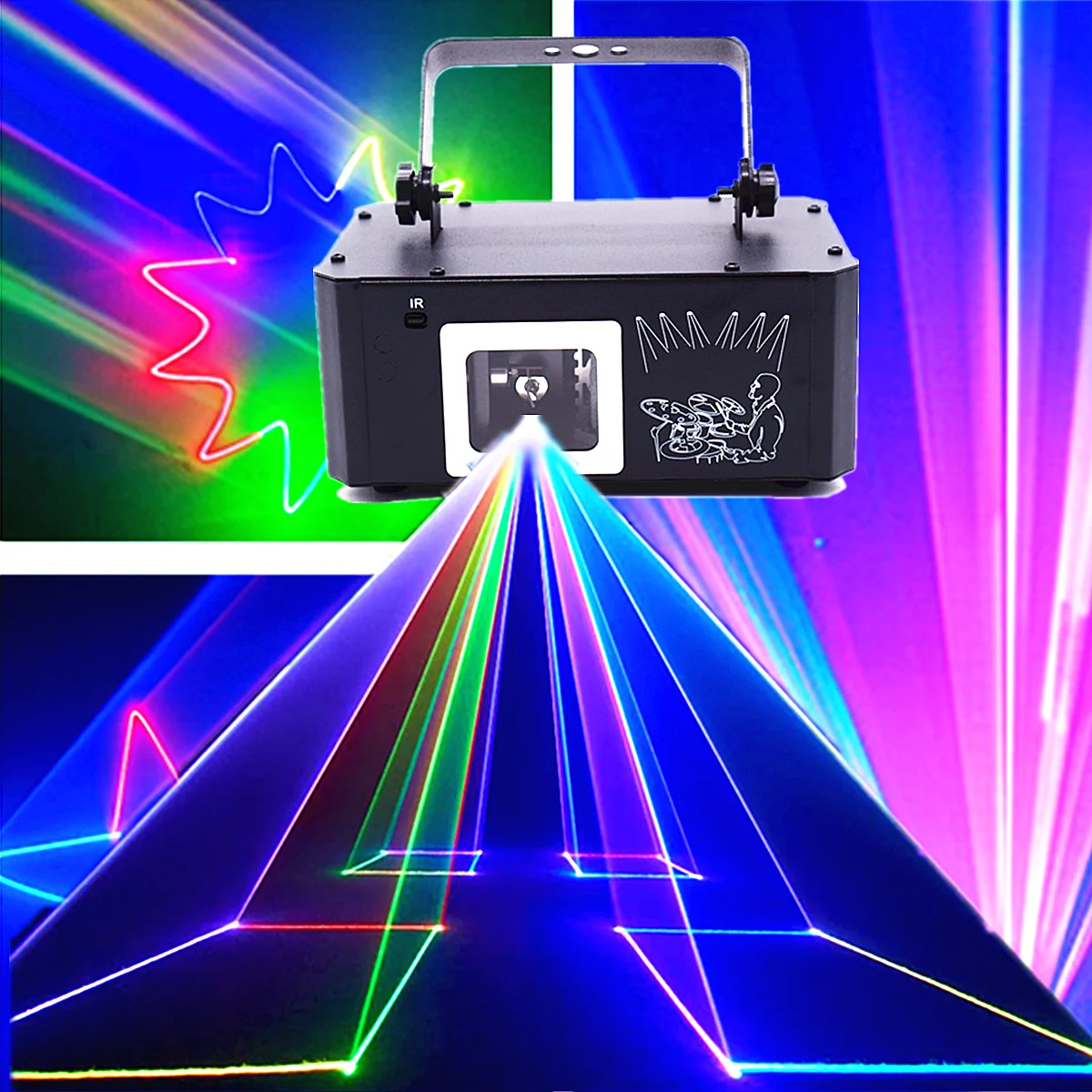

ation pr3D animojector, DJ disco lights for party, dance lights, various cartoon patterns, supports DMX512, voice-controlled