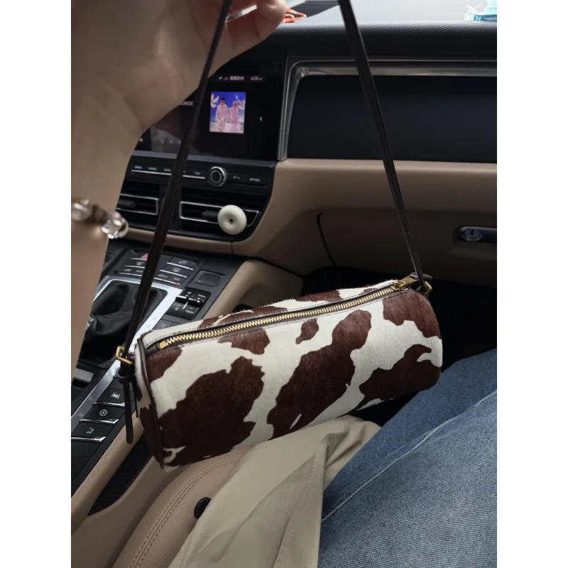 

Новая высококачественная сумка для ручек из натуральной кожи с узором из конского волоса и коровьей кожи, модная универсальная сумка через плечо, ручная маленькая сумка