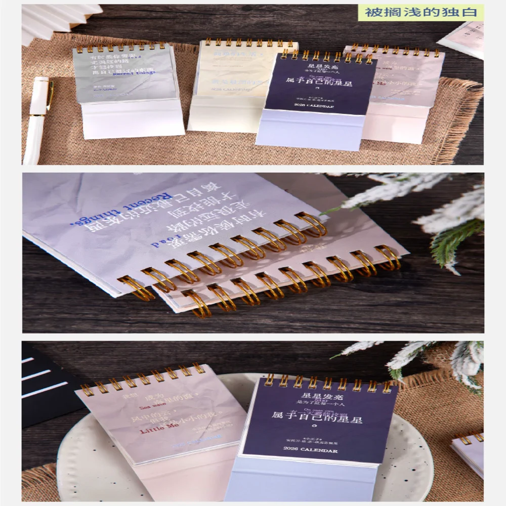 مكتب القرطاسية مريحة صغيرة أجندة مكتبية /رزنامة مكتبية صغيرة مكتب التقويم مكافحة تلطخ دوامة ملزمة التقويم لموعد الهدايا