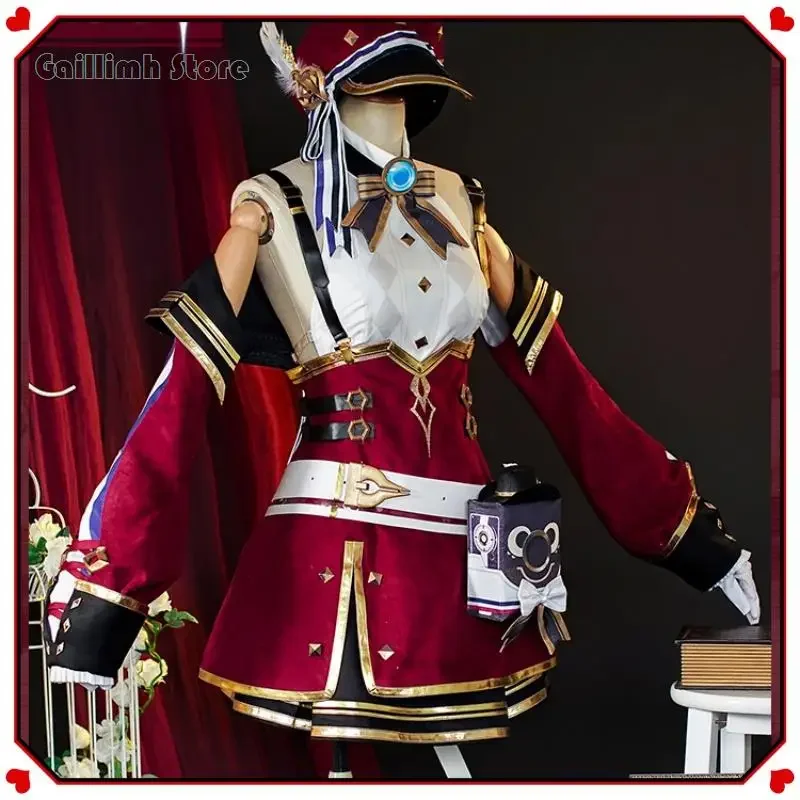 Game Genshin Impact Charlotte Cosplay Costume Full Set Halloween Carnival Costumes Fontaine Newspaper Halloween Party