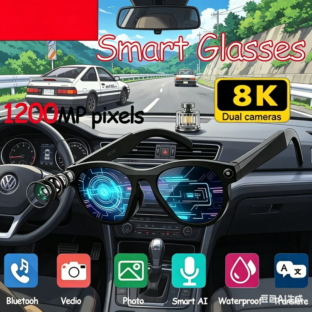 

Rare AI Smart Glasses Supreme 8K Smart AI Glasses Splendid Color Changing Translate Camera Bluetooth Call Voice Assistant