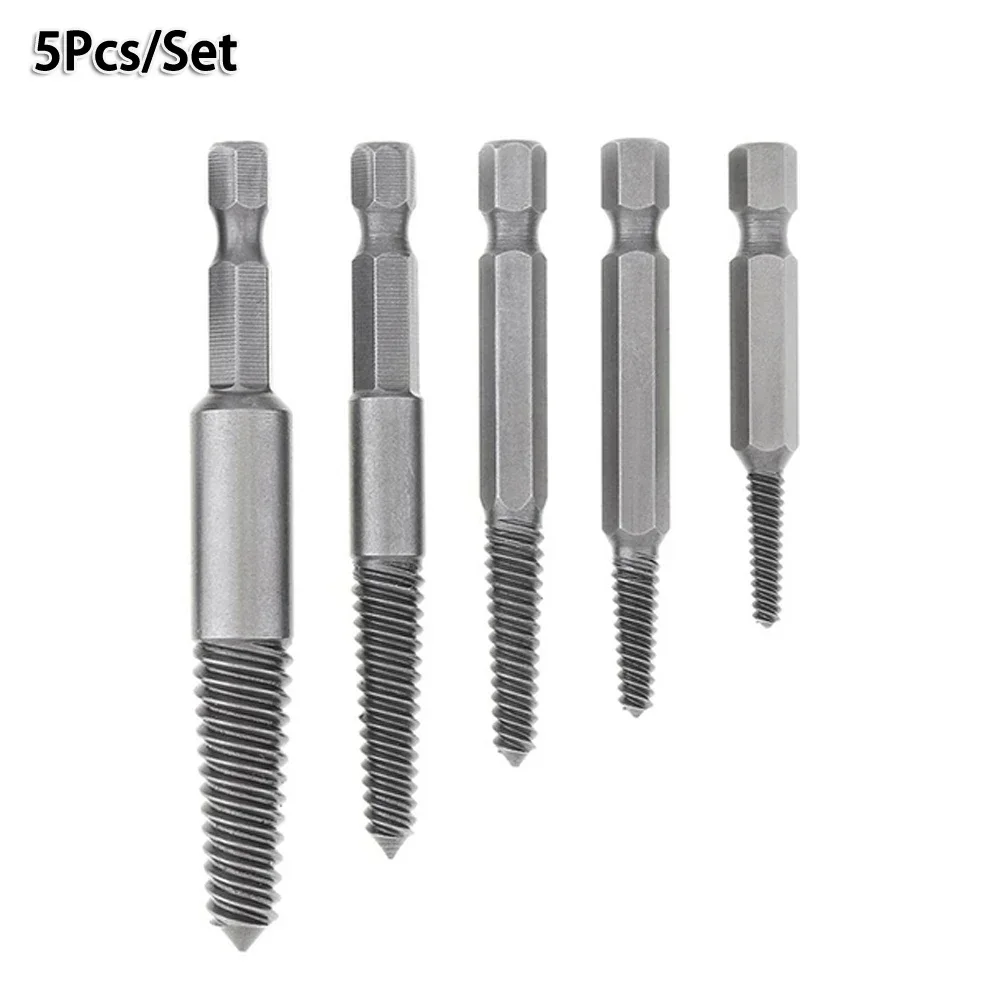 

DIY Working Hex Screw Extractors Metal Metalworking Tools 5 Pcs Broken Bolt Remover Hex Shank Set M3-M18 Brand New