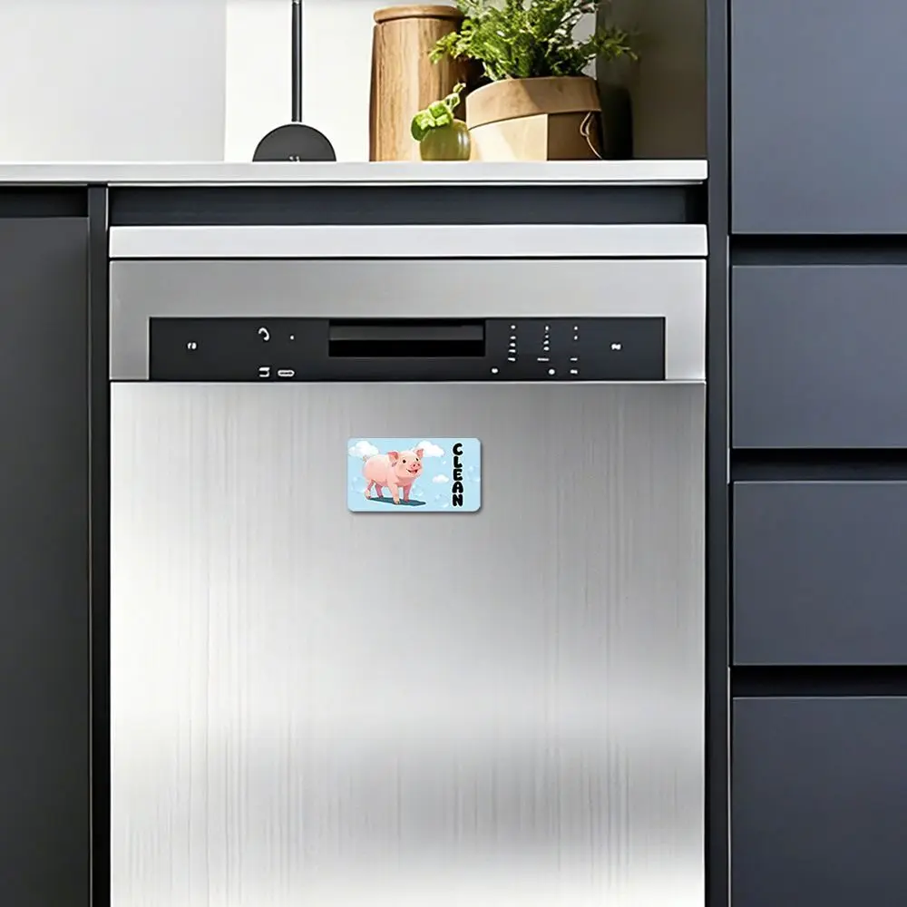 Cartoon Animal Dishwasher Stickers Non-Scratch Clean Dirty Indicator Dishwasher Magnet Sign Status Indicator Magnetic