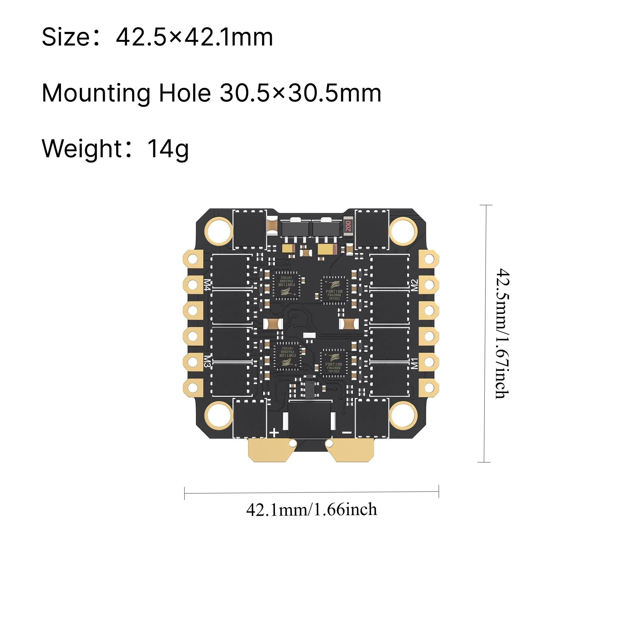 GEPRC GEP-BL32 50A 96K 4IN1 ESC 55A Burst Telemetry Dshot150/300/600 30.5mm Mount Hole Upgrade Replacement Part for FPV Drone