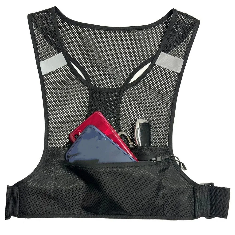 High Visibility Reflective Vest Bag Security Lightweight Safety Reflective Vest Breathable Mesh Night Running Bag