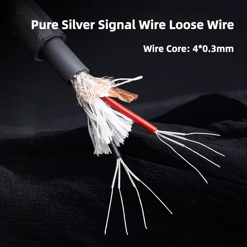 HIFI 2-Cores Coaxial Power Cable 4N Pure Silver Multi-Layer Shielding Audio Amplifier Biliary Connection Signal Bulk Wire 1M 5M