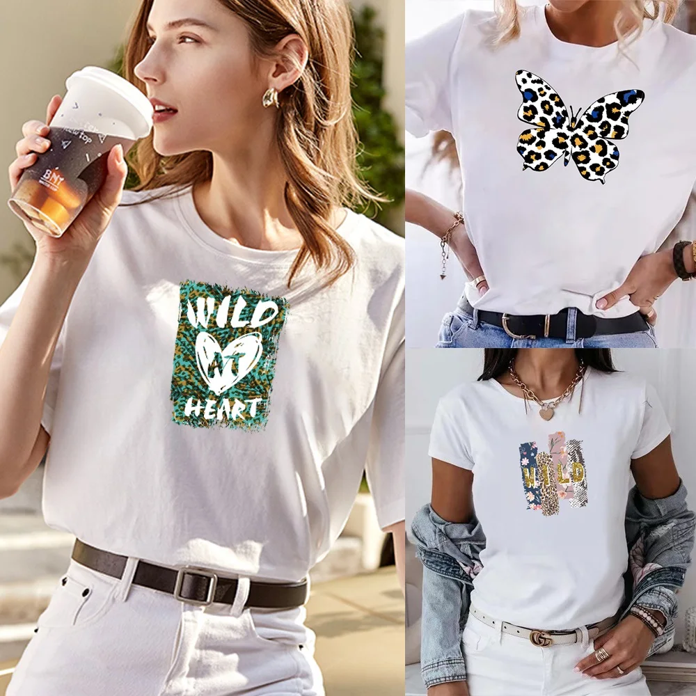 

T-Shirt Women Hip Hop Printed Clothing T Shirt 2022 Harajuku Casual Summer Short Sleeve Tshirt White Commuter Tops Streetwear
