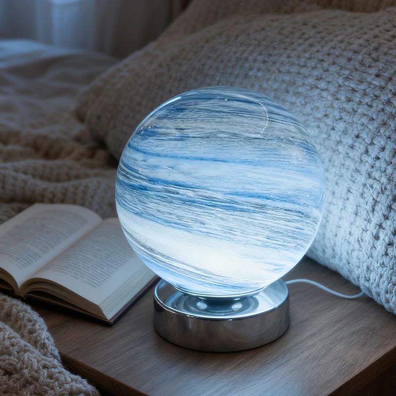 

Planet Table Lamp Nordic Glass Moon Planet Table Lamp Bedroom Bedside Warm Decorative Lamp New Year Annual Meeting Birthday Gift