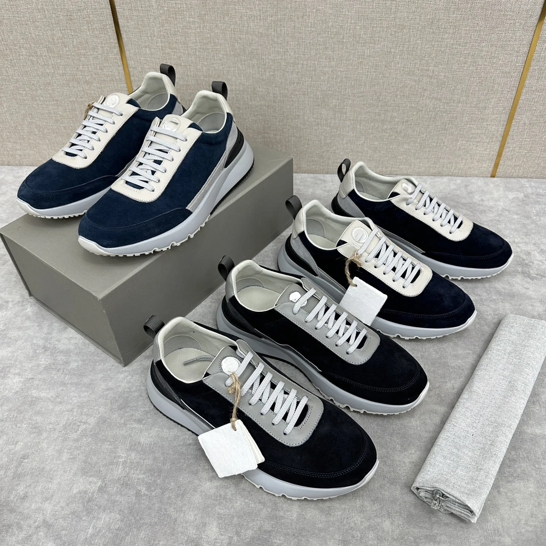 

NIGO Brushed Cowhide Colorblocking Low Top Sneakers Fashion Trend Comfortable Lace-Up Shoes #NGSH1124