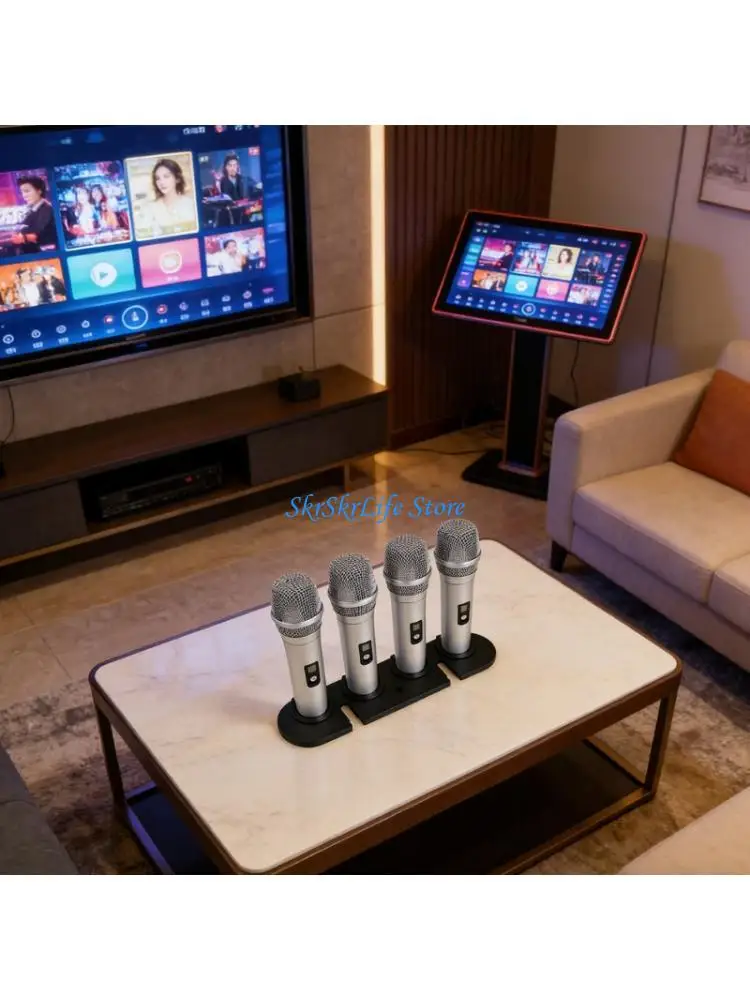E65E 4 Position Microphones Holder Stand Adapter For Efficient Space Saving Storage