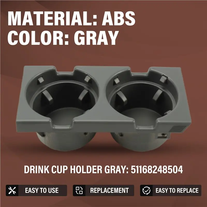 CYL-Car Center Console Accessories For BMW 3 Series E46 98-06- Water Cup Holder, Beverage Bottle Holder& Coin Tray(51168248504)