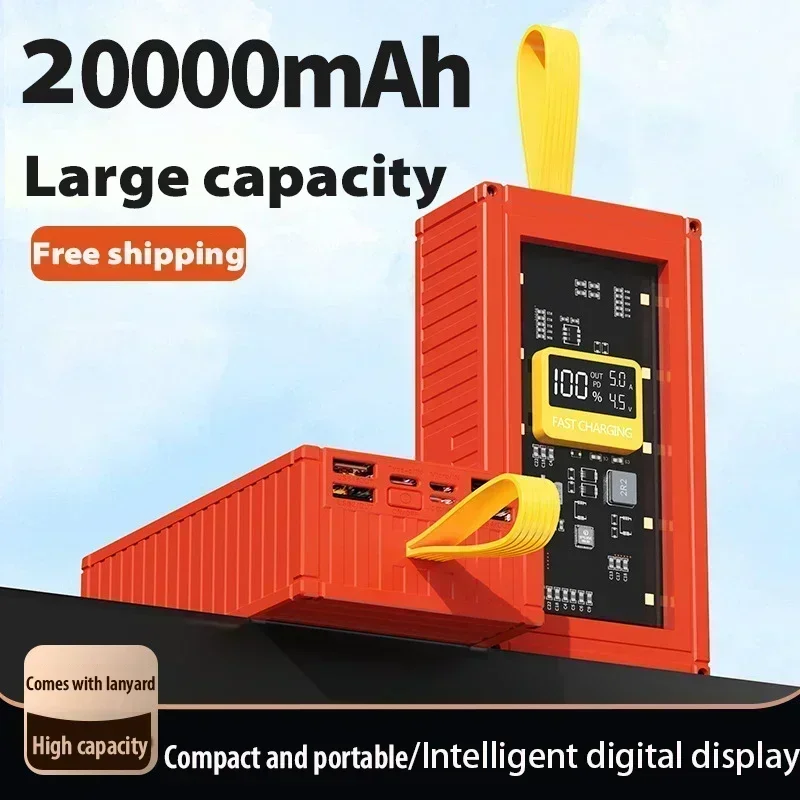 New transparent power bank 120W large capacity 50000mAh 20WPD two-way fast charging with LED light suitable for iPhone/Xiaomi 14