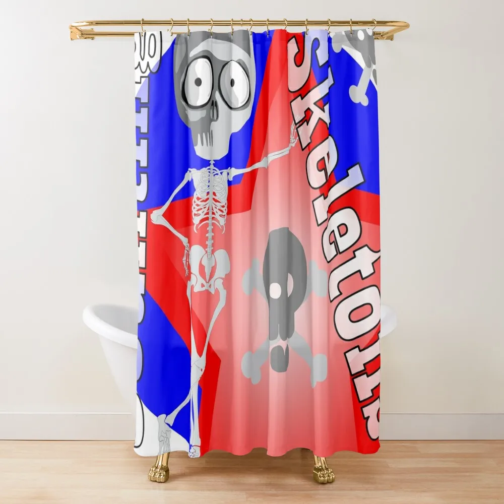 

Full Counting Skeleton Logo Shower Curtain Bathroom Shower Set Waterproof Bathroom Shower Bathroom Box Cover Curtain