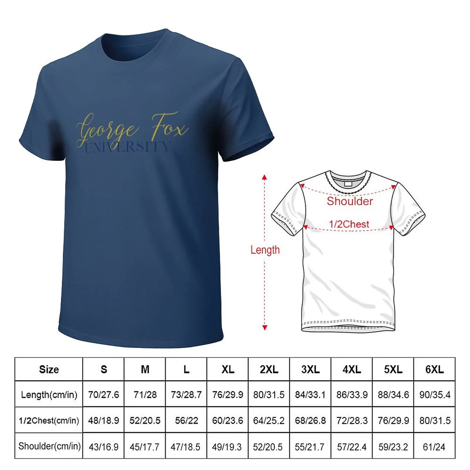 George Fox University T-Shirt anime oversized hippie clothes mens tall t shirts