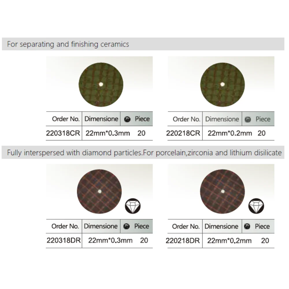 قرص فصل الأسنان بشبكة معززة ، عجلة منفصلة للسبيكة المعدنية ، زركونيا سيراميك ، إيماكس بورسيلي ، ديسيليكات الليثيوم ، 20 #3