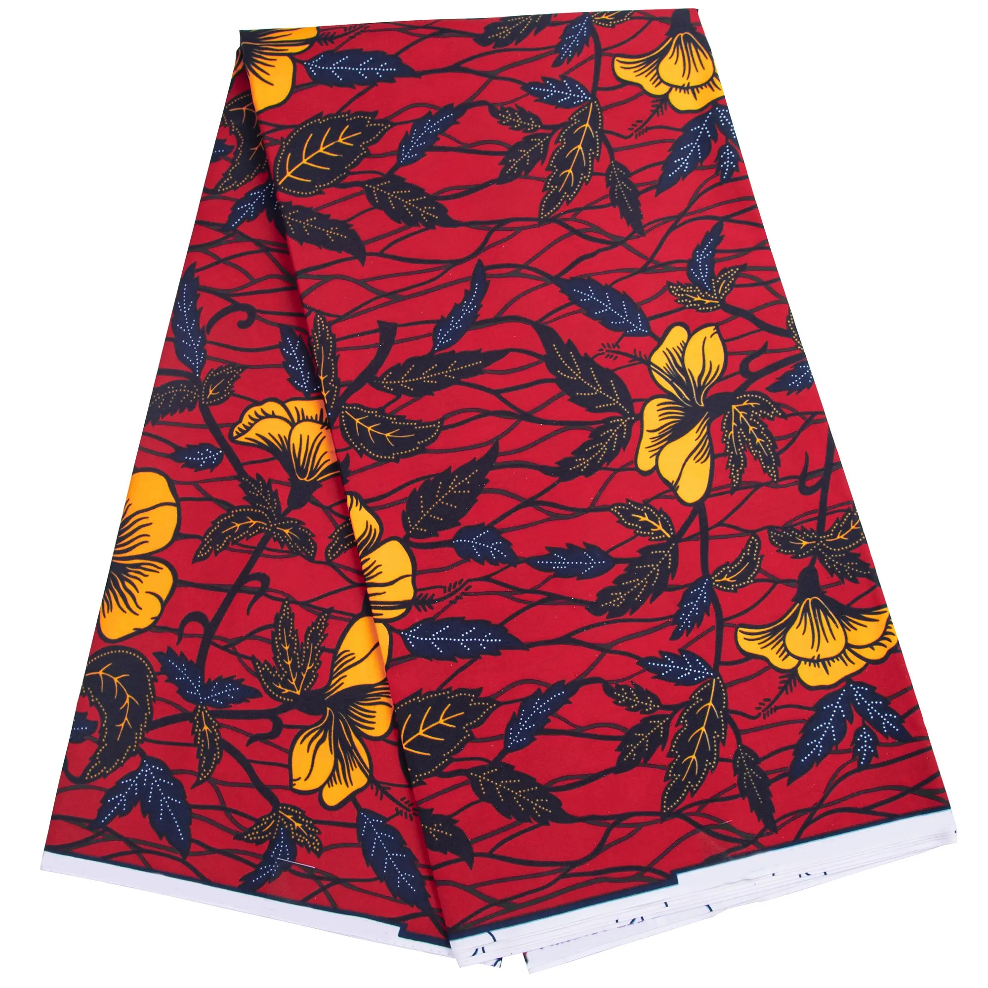 

African Fabric 100% Ployester Red Cloth By The Yard 3/6 Yards Ankara Print Wax Fabric for Party Dress Making and Sewing