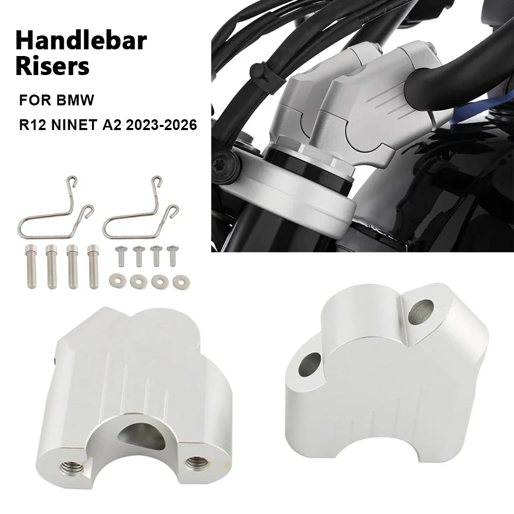 For BMW R12 R12 Ninet NINE T A2 2023-2026 Accessories Handlebar Risers Up 40mm Move Back 27mm Handle Bar Mount Clamp Adapter