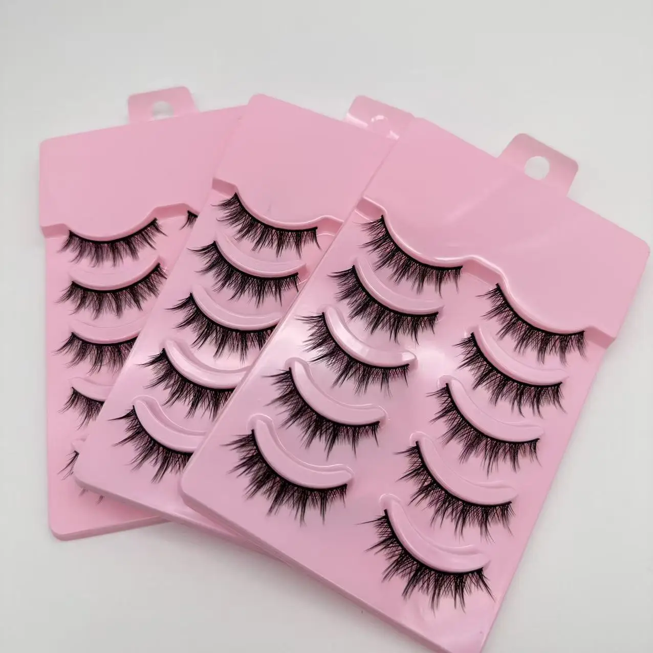 블루밍 - 스타일 인조 속눈썹, 두껍고 자연스러운 슬림 인조 속눈썹, 재사용 가능한 가벼운 속눈썹 연장 메이크업 도구