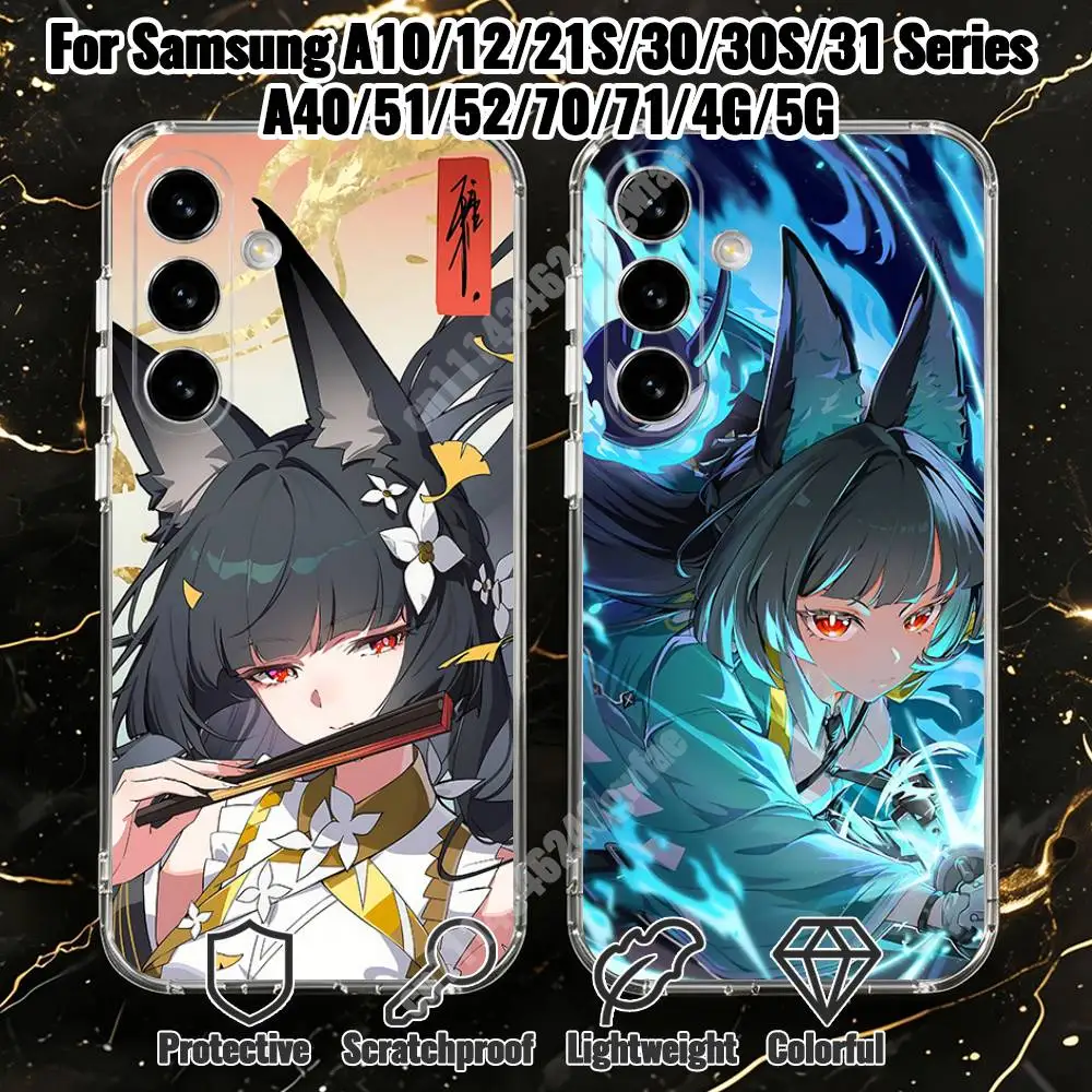 Hoshimi Miyabi ZZZ Game Phone Case for Samsung Galaxy A71 70 52 51 A40 31 30 A21S 12 10 Transparent Protector