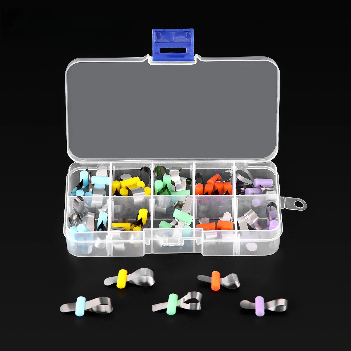 JUMTOP Dental Orthodontic Forming Sheet Sectional Contoured Metal Matrices with Positioning Dentistry Matrix Bands