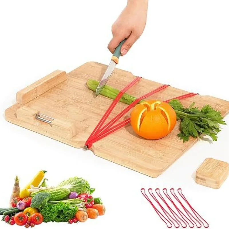 The new bamboo cutting board can be operated with one hand. The cutting board is anti-mildew for the disabled. Fruit bread cutti