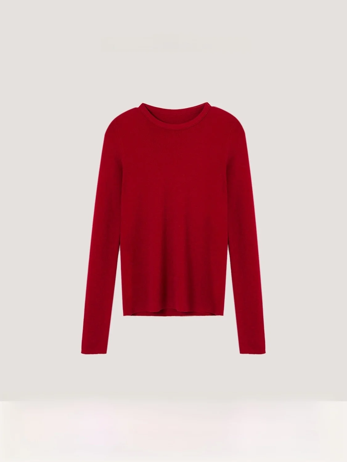 

Высокоэластичный вязаный свитер с длинными рукавами из шерстяной смеси для девочек, осенне-зимний, повседневный, классический крой, круглый вырез, однотонный