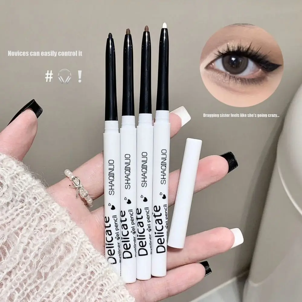 ใหม่ดินสออายไลเนอร์กันน้ําสีธรรมชาติ Smooth Sweatproof อายไลเนอร์ง่ายต่อการสี Lasting Liquid Eye Makeup