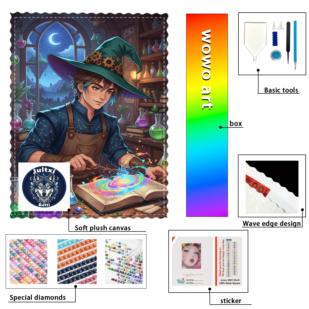 

【Betti_ Diamond Art】The boy who uses magic Crystal AB Rhinestone FD Rhinestone Perfect Resin Diamond