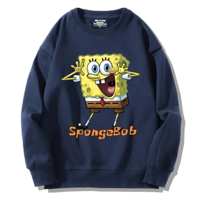 2025 New SpongeBob SquarePants Big Star Crab Boss Octopus Brother Printed Couple Autumn/Winter Versatile Cute Clothes