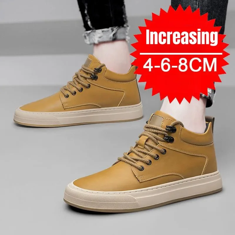 

Autumn Hidden Height Increase Shoes 8cm Breathable Cowhide Sport Casual Board Sneakers Zapatilla Hombre Buty Robocze Meskie