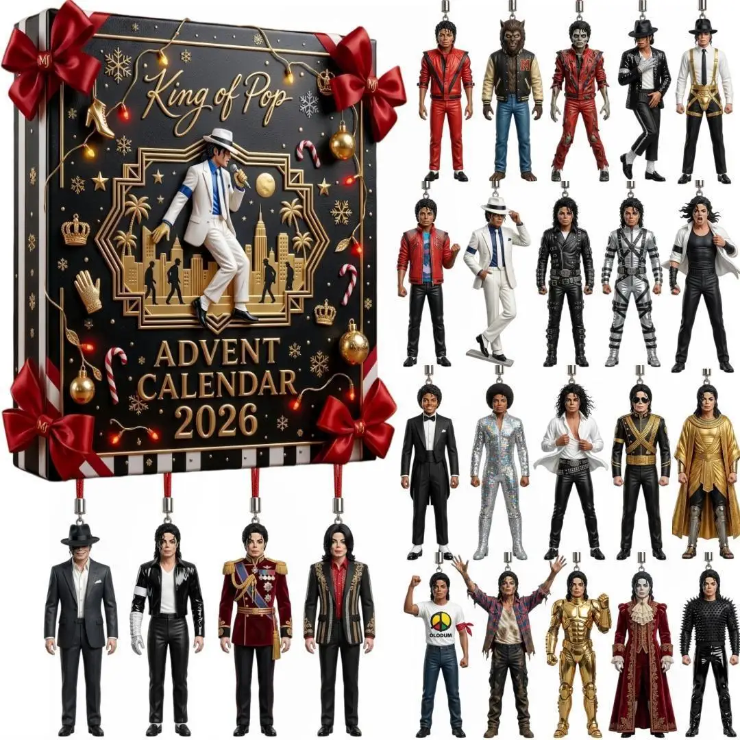 Michael Jackson Advent Calendar 24 Day Countdown 2d Acrylic Hanging Ornaments Christmas Tree Decor Gifts For Music Fans Friends
