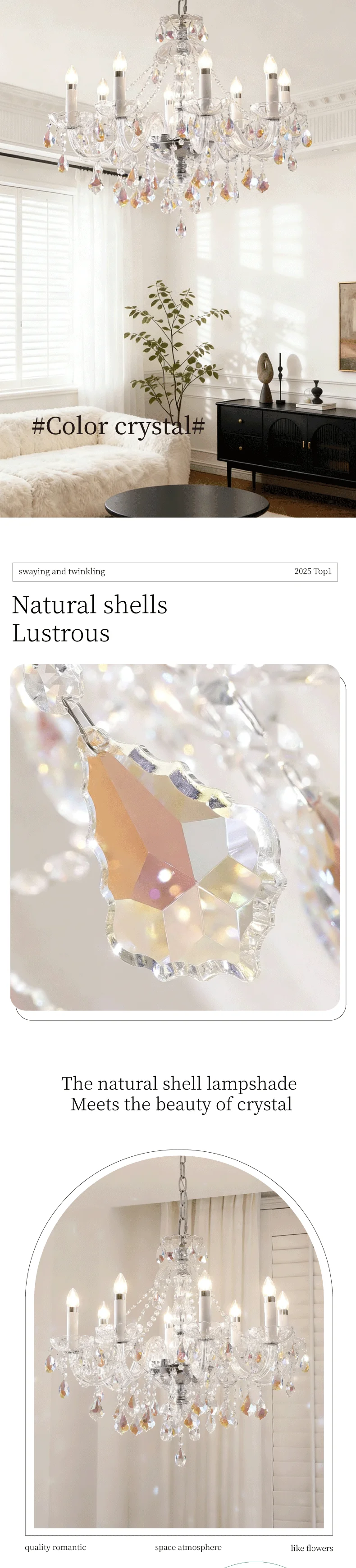 Europe K9 Crystal E14 Chandelier Living Room Candle Pendant