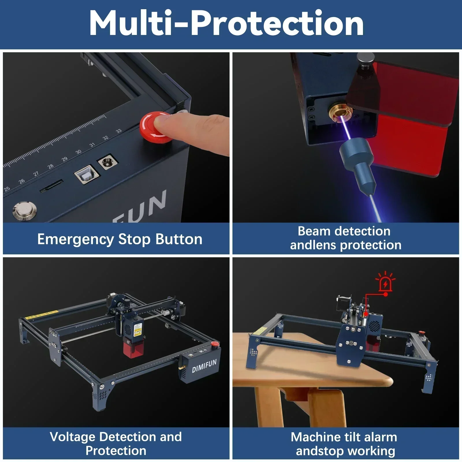 Máquina de grabado láser DIMIFUN DM6 B12 60W aplicación GRBL Control sin conexión 445 ± 5nm máquina de corte CNC azul máquina de grabado de madera