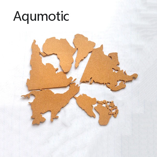 Aqumotic Splicing Map Poster Message Board Wood Home Decoration Wall Stickers Toy Sticker Version of The World Maps 3d