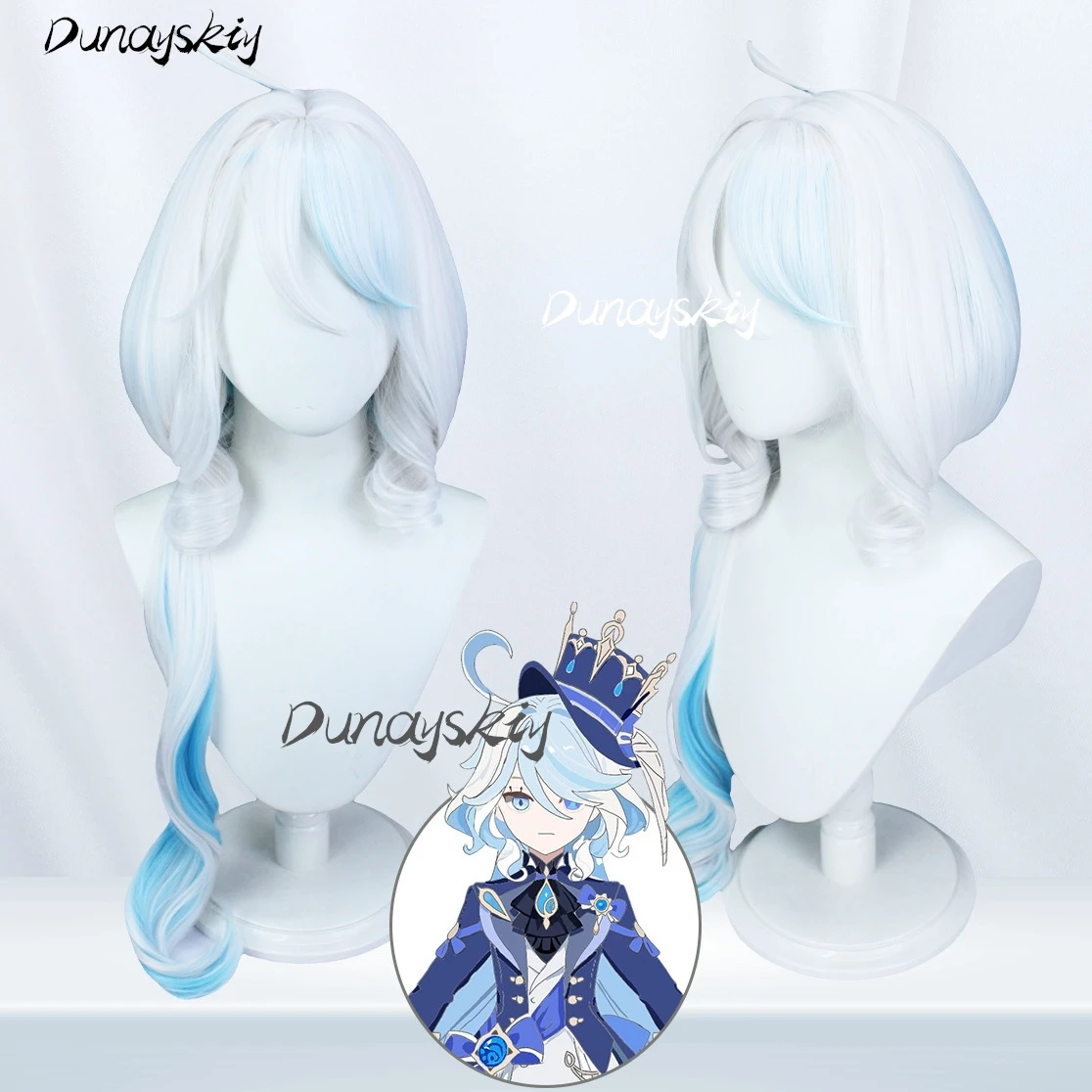 Furina Focalors kostum Cosplay dengan Wig aksesori pakaian Genshin Impact Play pakaian untuk Natal Halloween disesuaikan