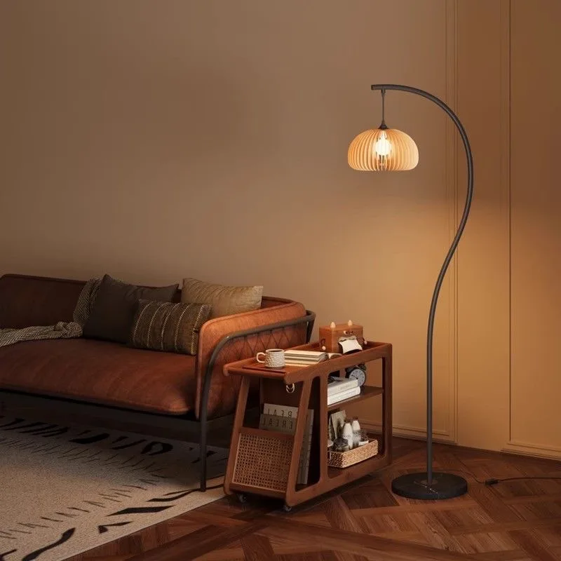 Vintage Floor Lamp Living Room Sofa Minimalist Style for Bedroom, Retro Wabi-sabi Style Standing Lights Corner Table Lamp Study